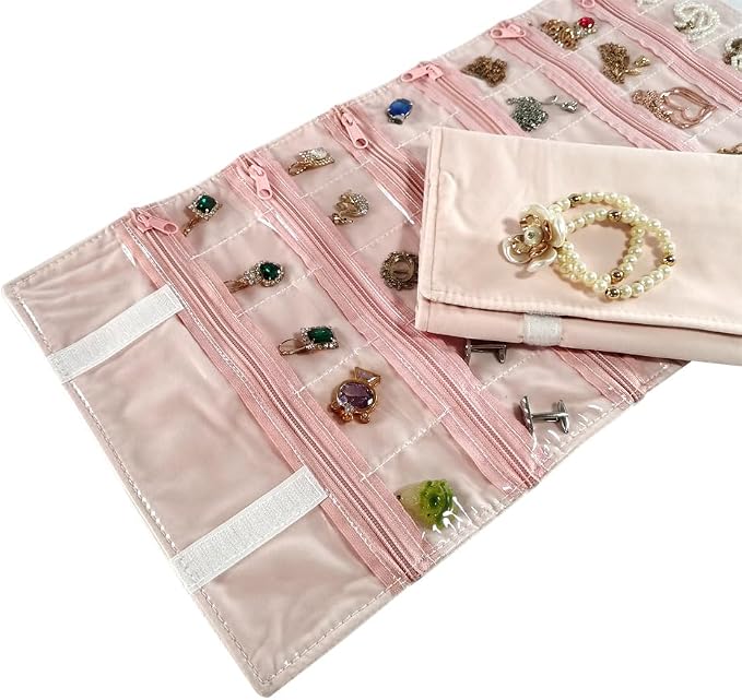 Travel Jewelry Roll Bag Portable Organizer Pouch