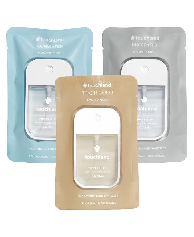 Touchland Power Mist Hydrating Hand Sanitizer Spray, DYE FREE Trio Set
