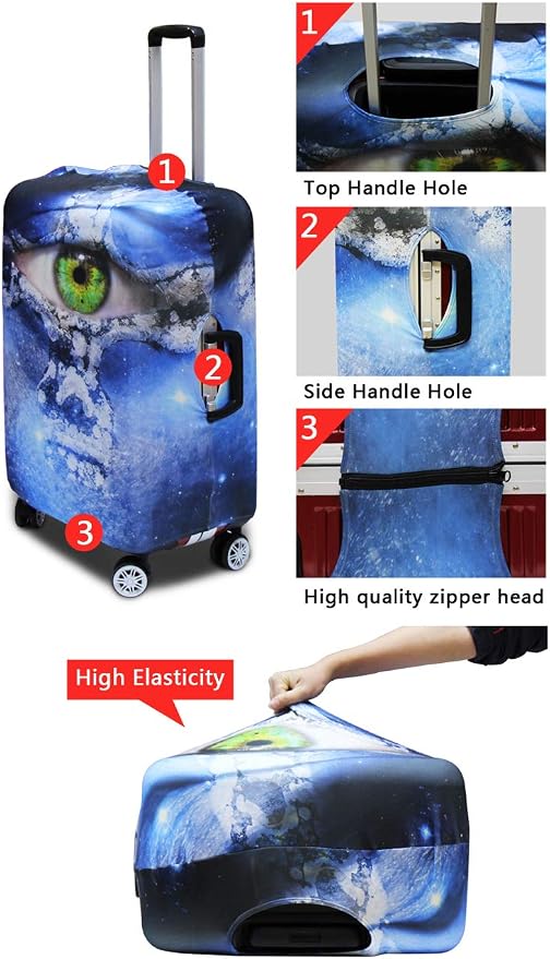Customized Travel Luggage Covers Anti Scratch Thick Personalized Suitcase Case