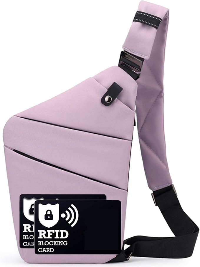 Anti Theft Crossbody Bags for Women Men, Slim Sling Purse