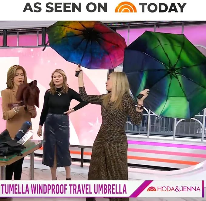 TUMELLA Strongest Windproof Travel Umbrella, Small Strong but Light Portable