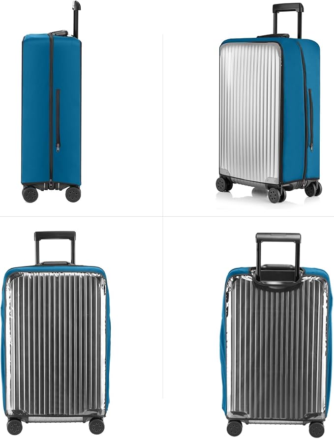 Transparent PVC Suitcase Cover, No Disassembly Required Clear Luggage Protector
