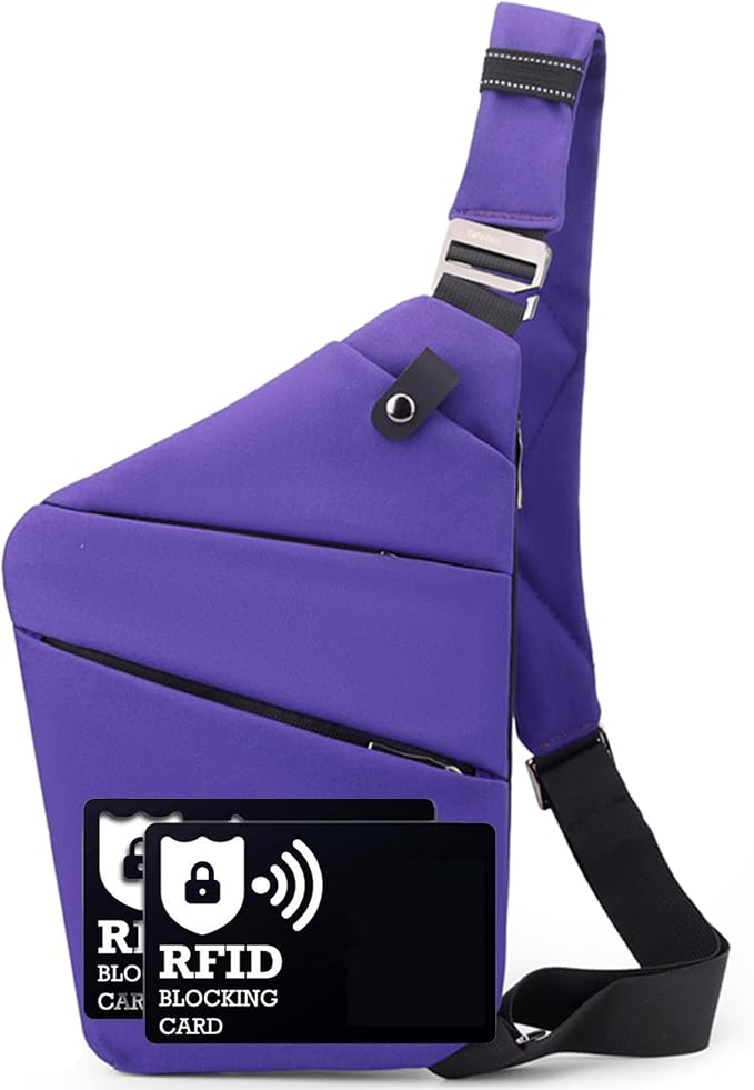 Anti Theft Crossbody Bags for Women Men, Slim Sling Purse
