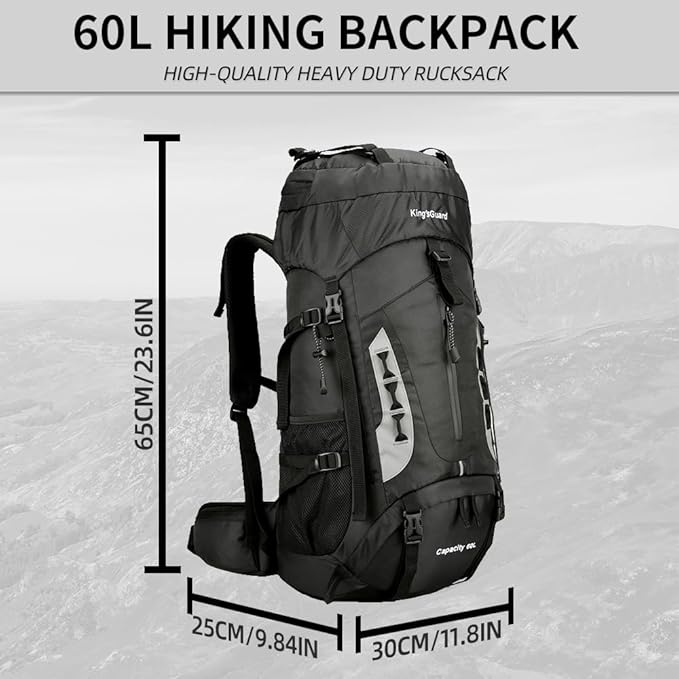 King'sGuard 60L Hiking Backpack Lightweight Camping Backpack