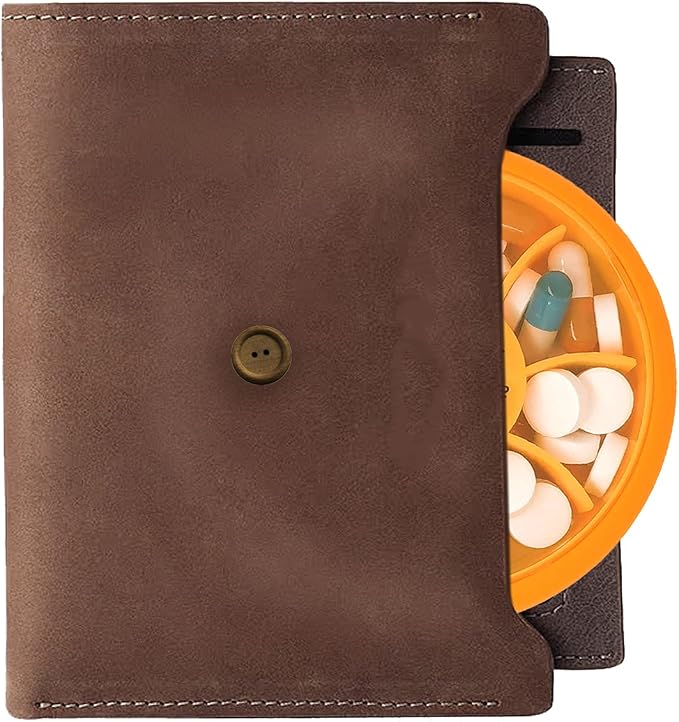 INVODA Weekly Pill Organizer 7 Compartment Rotating Pill Box