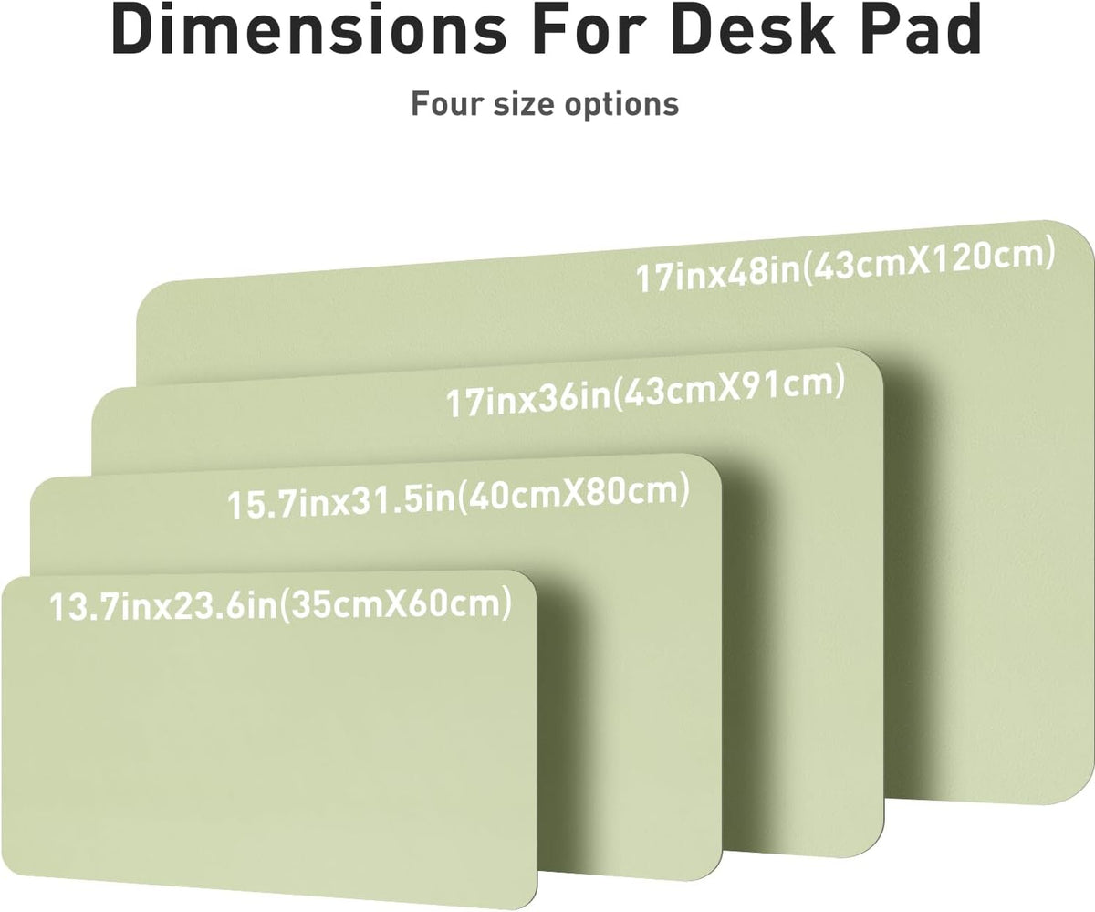 Aothia Leather Desk Pad Protector, Mouse Pad, Office Desk Mat, Non-Slip PU Leather Desk Blotter, Laptop Desk Pad, Waterproof Desk Writing Pad for Office and Home (Grass Green, 36" x 17")