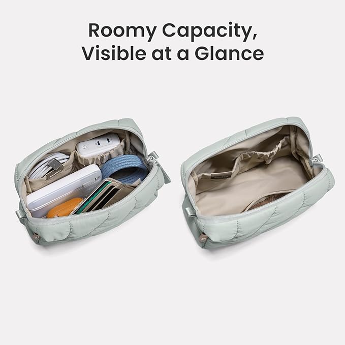 tomtoc Electronics Organizer Travel Case, Soft Puffy Organizer Bag Birthday
