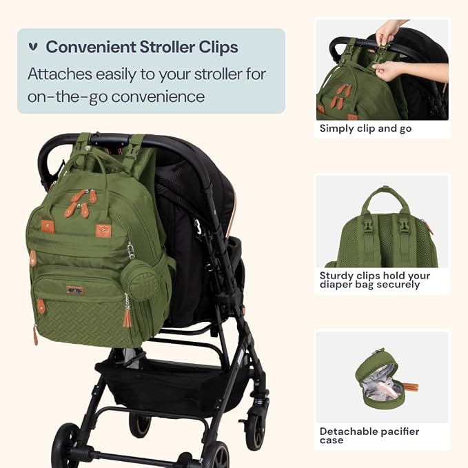 BabbleRoo Extra Large Diaper Bag Backpack, Expandable Baby Bag