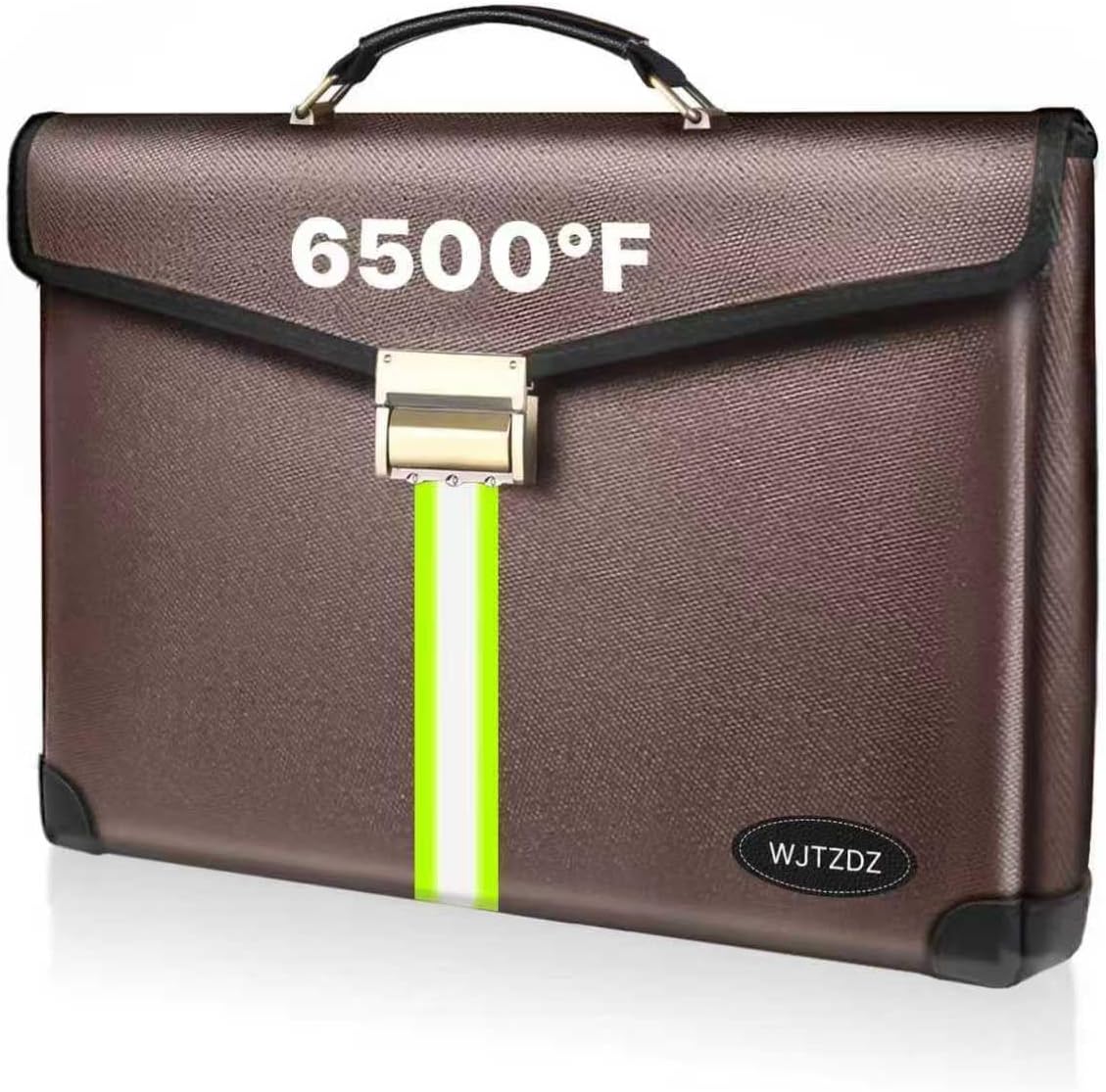 6500°F Fireproof Document Bag with Lock,Upgraded Large Capacity Fireproof/Waterproof Money Bag with Zipper/Reflective Strip,Storage Pouch for A4 Letter Size Document,Cash,Cell Phone,Passport