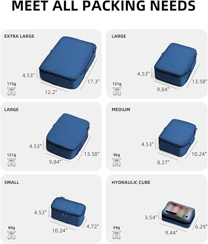 6 Set Compression Packing Cubes
