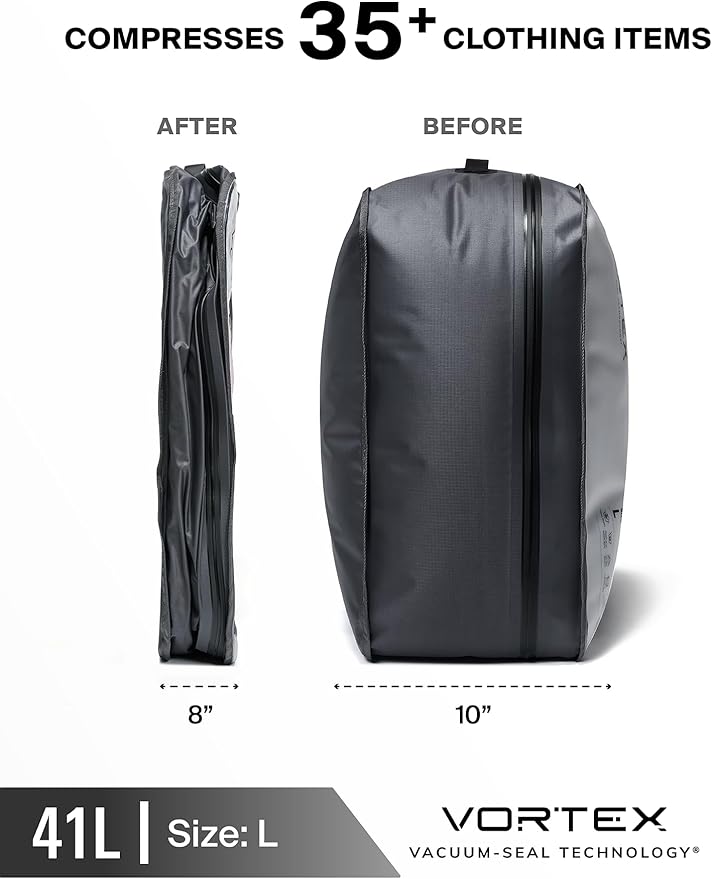 Black Voyage Reusable Vacuum Compression Travel Bag