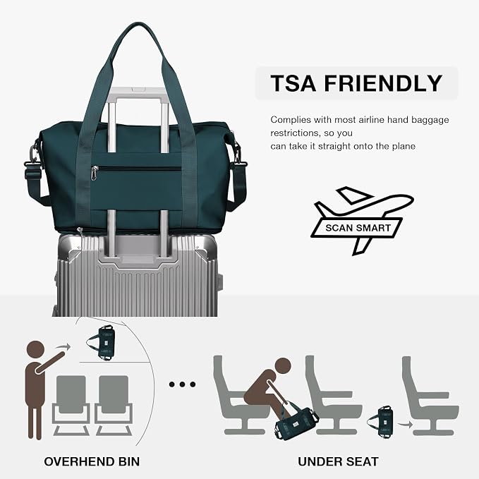 Travel Duffel Bag, Sports Tote Gym Bag, Shoulder Weekender Overnight Bag