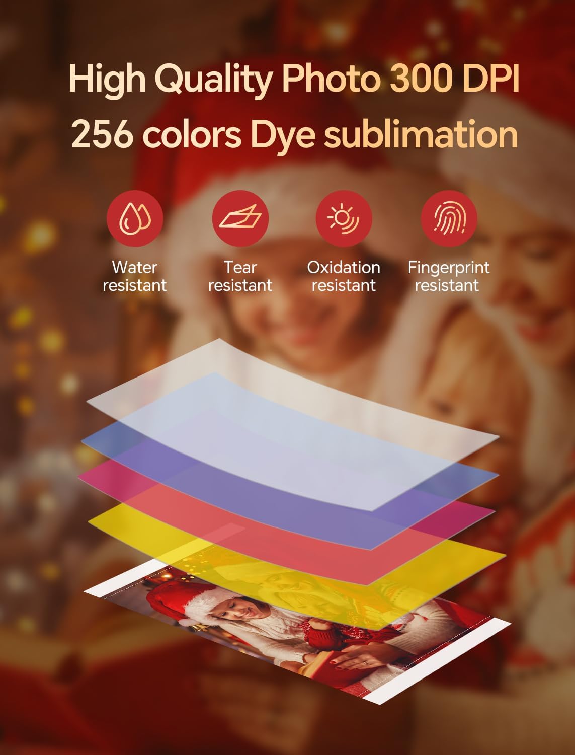 HPRT Photo Printer 4x6,+108 Sheets&2Ribbon,Phone Instant Picture Printer for iPhone, Android, Portable Photo Printers for Home Use (Beige)