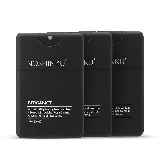 Noshinku - Refillable Hand Sanitizer Bergamot 3-Pack, Travel Size Spray