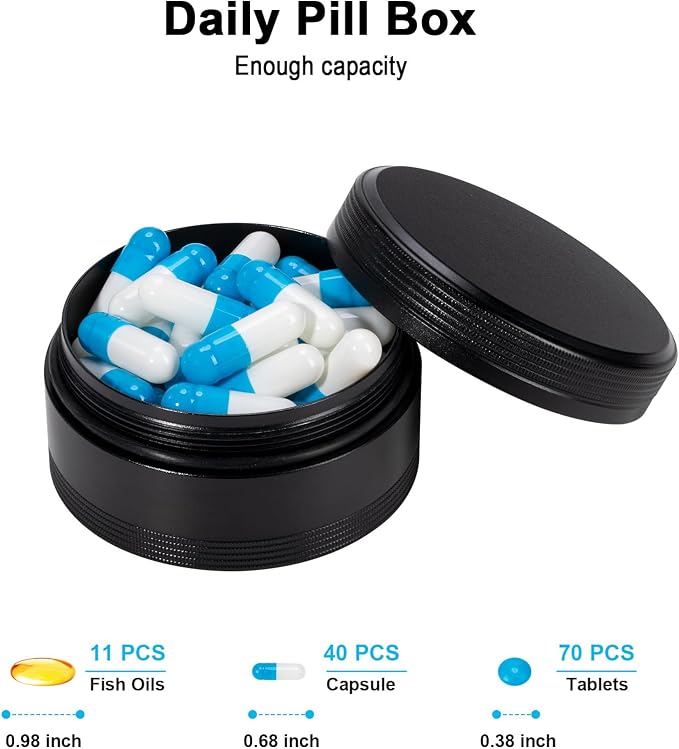 Portable Pill Box Metal Pill Case