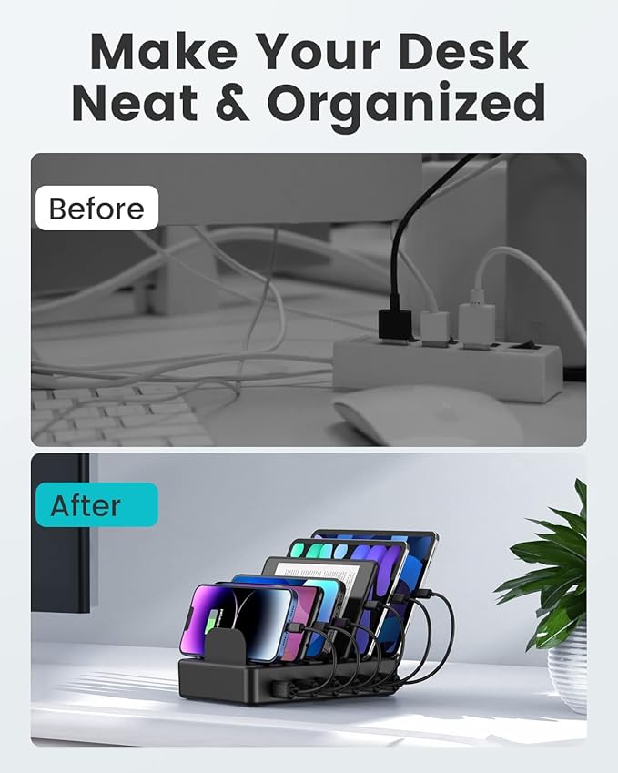 CREATIVE DESIGN 50W 6 Ports Multi Charger Station