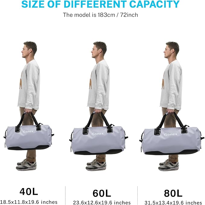 Gonex 40L 60L 80L Extra Large Waterproof Duffle Travel Dry Duffel Bag Heavy