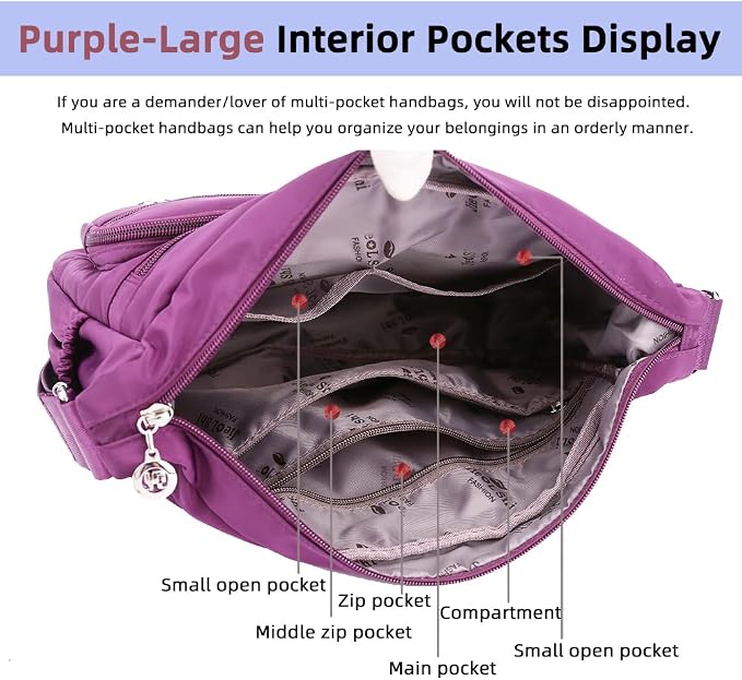 MINTEGRA Women Shoulder Handbag Roomy Multiple Pockets Bag Ladies Crossbody