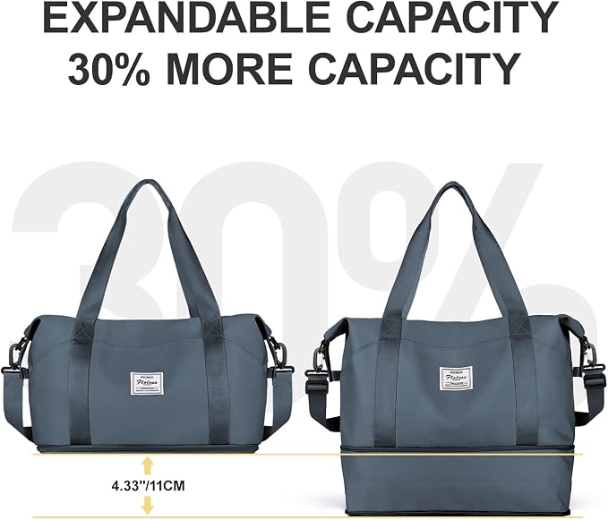 Travel Duffel Bag, Sports Tote Gym Bag, Shoulder Weekender Overnight Bag