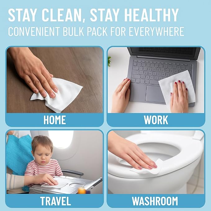 Advanced Large 75% Alcohol Hand Sanitizing Wipes, 4 Packs of 50 -