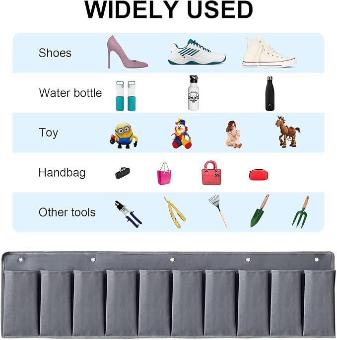 RV Shoe Pockets 10 Pockets Heavy Hanging Bedside Storage Organizer