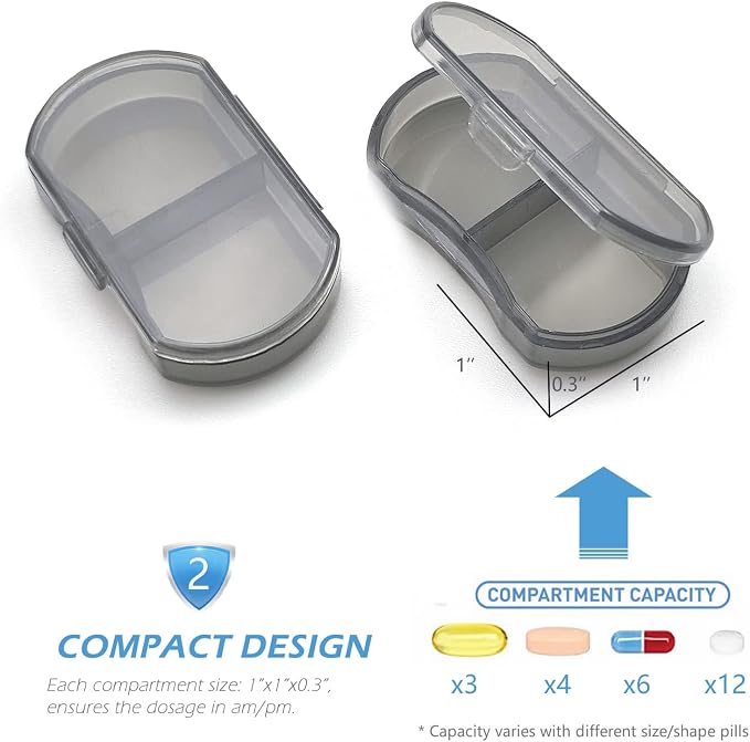VOFOON Small Pill Organizer, Travel Pill Box