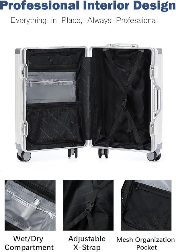 HotWay 20 Inch Aluminum Frame Carry On Luggage