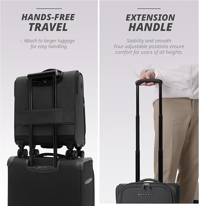 Verage Under Seat Luggage with Wheels, Softside Small Suitcase Spinner Carry On