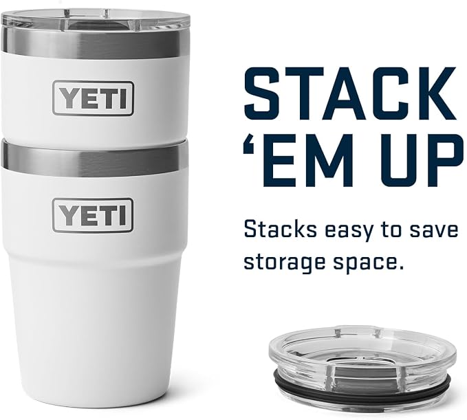 YETI Rambler 16 oz Stackable Tumbler, Vacuum Insulated, Stainless Steel with MagSlider Lid | Stackable, Vacuum Insulated, MagSlider Lid, Stackable, Vacuum Insulated, MagSlider Lid