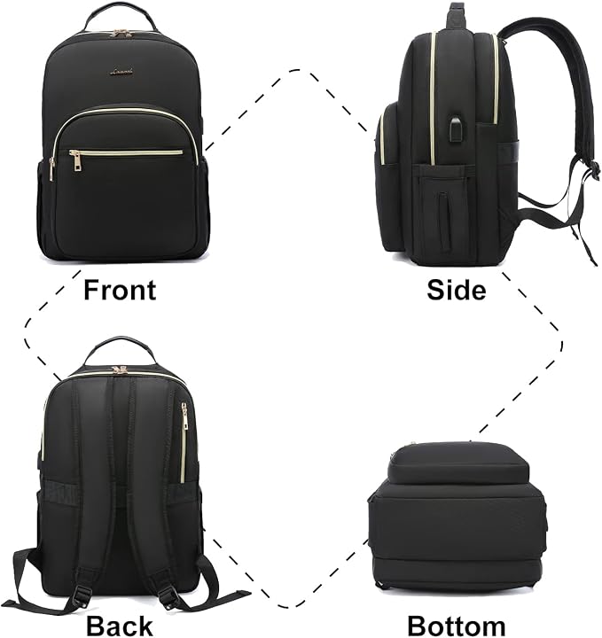 LOVEVOOK Laptop Backpack Purse for Women, Work Travel Computer Bags, Quilted