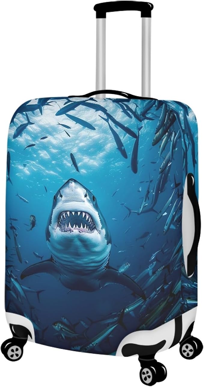 Seadworld Shark Luggage Cover 22-25 Inch High Elastic Thickened Travel Suitcase