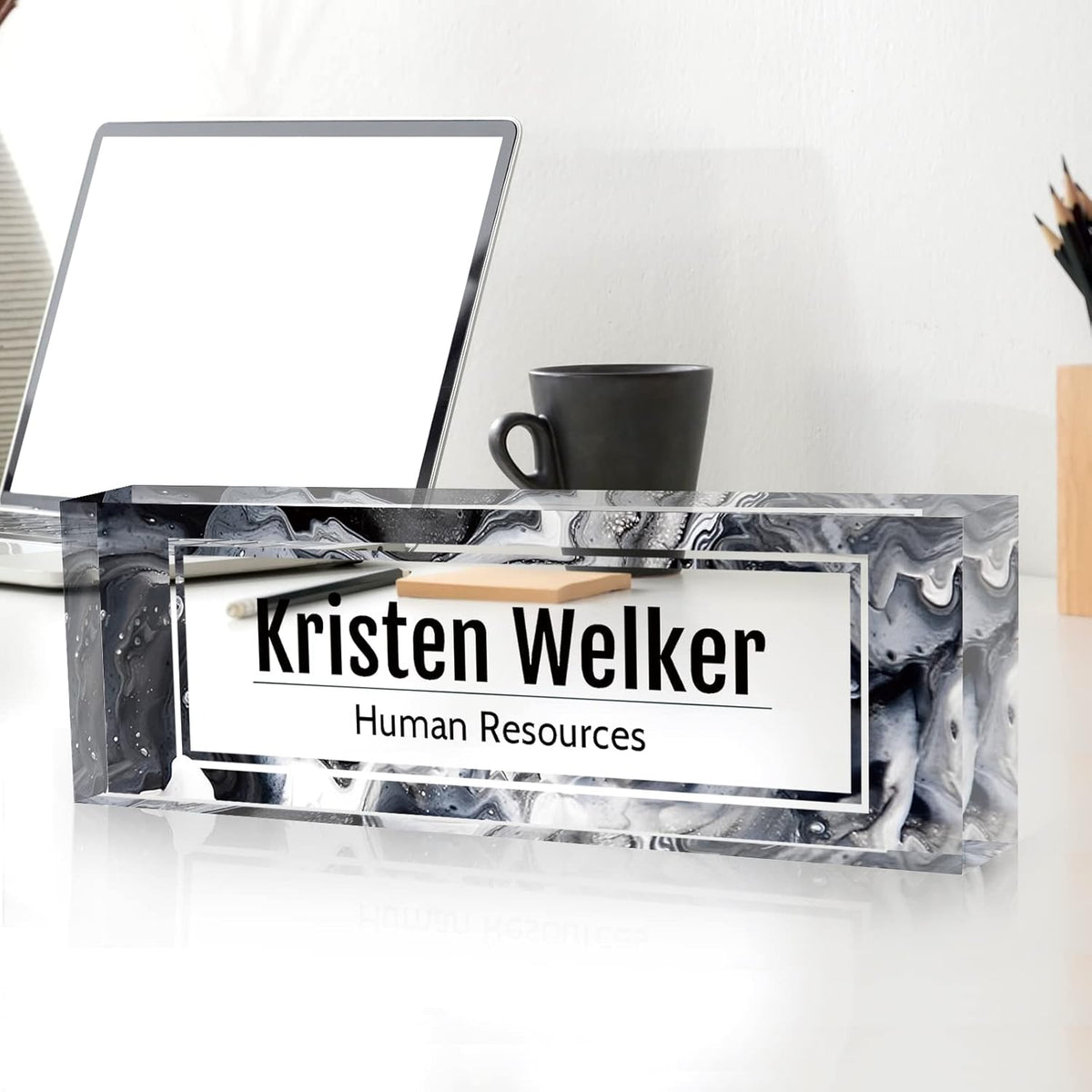 Gowelly Office Desk Name Plate Personalized |Custom Name Plates for Desk| Custom Employee Appreciation Gifts | Office Gifts for Women, Boss, Employee, Teacher, Social Worker-6