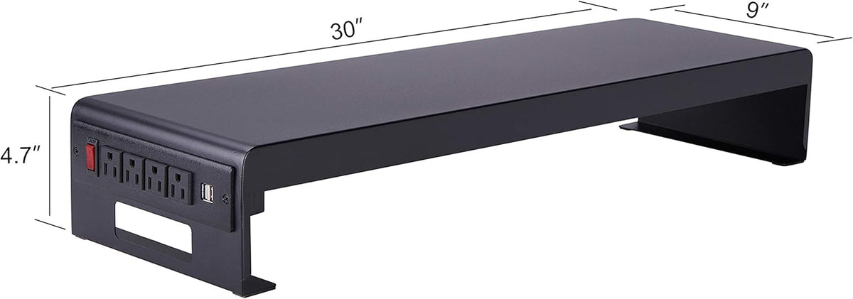 Rocelco 46" Large Height Adjustable Standing Desk Converter with Double Monitor Mount Stand BUNDLE - Quick Sit Stand Up Computer Workstation Riser - Retractable Keyboard Tray - Black (R DADRB-46-DMS)
