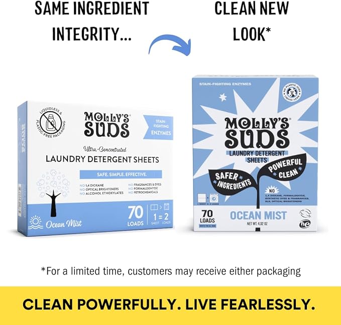 Molly’s Suds Laundry Detergent Sheets | Gentle on Sensitive Skin, Powerful
