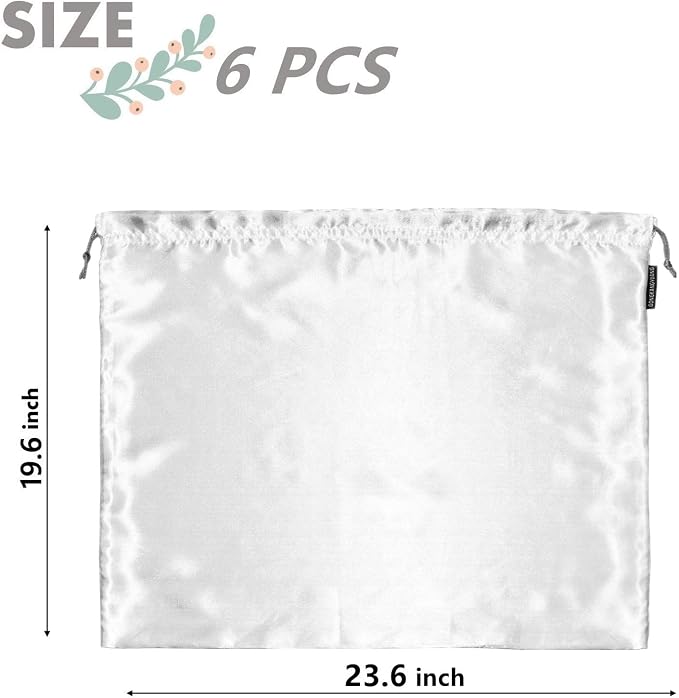 6 Pack Silk Dust Cover Bags for Handbags, Shoes & Boots
