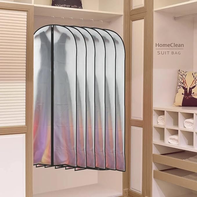 Garment Bags for Hanging Clothes 12 PCS Transparent Dress Bag for Traveling