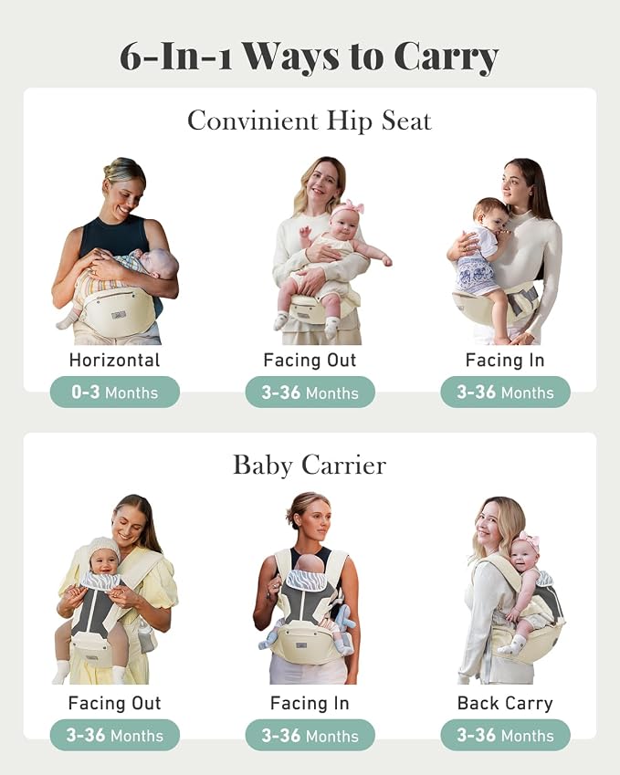 MOMTORY Baby Carrier, Baby Holder Carrier Newborn to Toddler