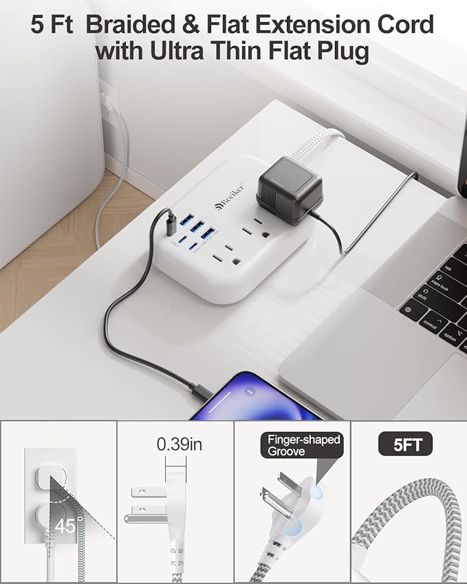 6 USB Power Strip- Travel Power Strip
