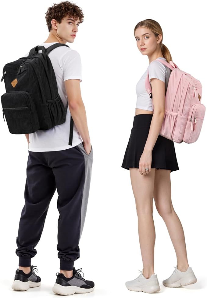ZORFIN 26L Backpack for College, and Travel: Corduroy Bookbag