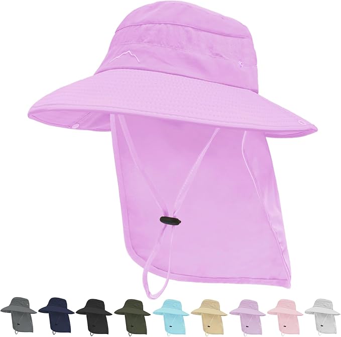 Sun Hats for Men Women, UPF50+ Protection Safari Hat, Wide Brim Fishing Hat