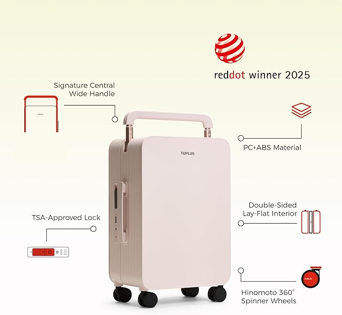 TUPLUS 20” Carry-On Hardside Luggage Lightweight ABS Travel Suitcase