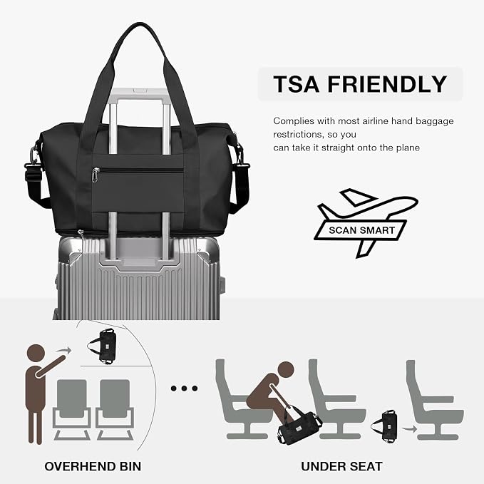 Travel Duffel Bag, Sports Tote Gym Bag, Shoulder Weekender Overnight Bag