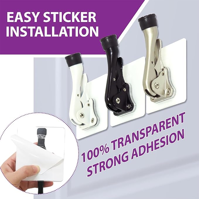 Door Stopper with Adhesive Bracket Stickers, No Drilling or Tools Needed