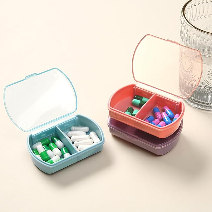 4PCS Small Pill Case Travel Pill Box Cute Pill Organizer