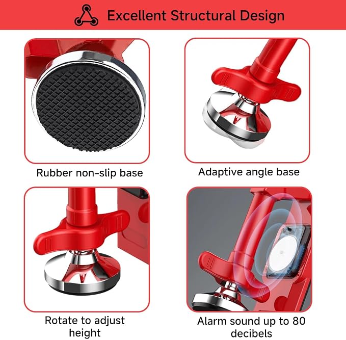 Portable Alarm Door Stopper for Additional Safety in Hotel, Apartment and