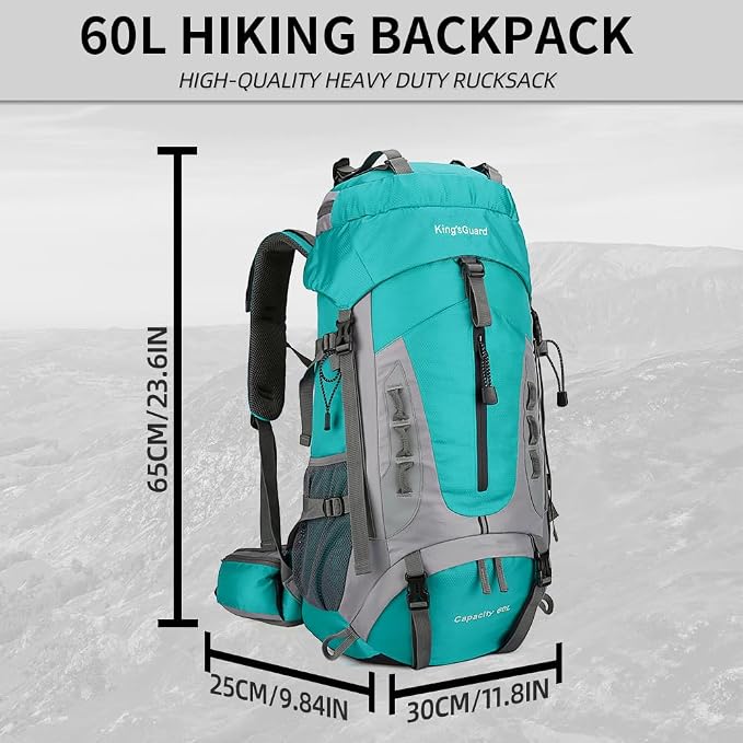 King'sGuard 60L Hiking Backpack Large Waterproof Camping Backpack