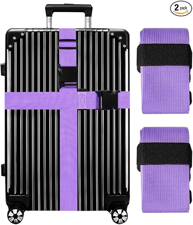Luggage Straps for Suitcases TSA Approved-2 Pack Bright Personalized Luggage