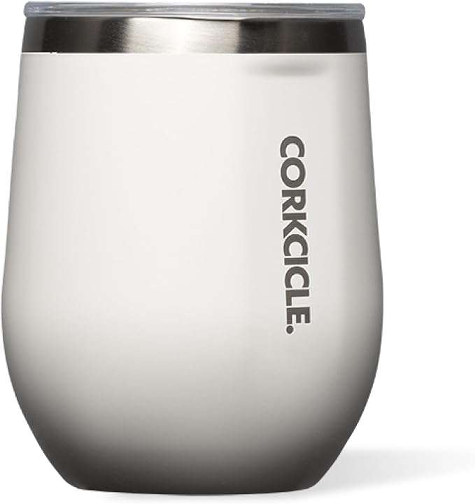 Corkcicle Stemless Wine Tumbler - Keeps Drinks Cold for 6 Hours - Triple-Insulated Stainless Steel - Non-Slip Base - Summer Drinkware Gift - Keeps Drinks Ice Cold - 12 oz - Oat Milk