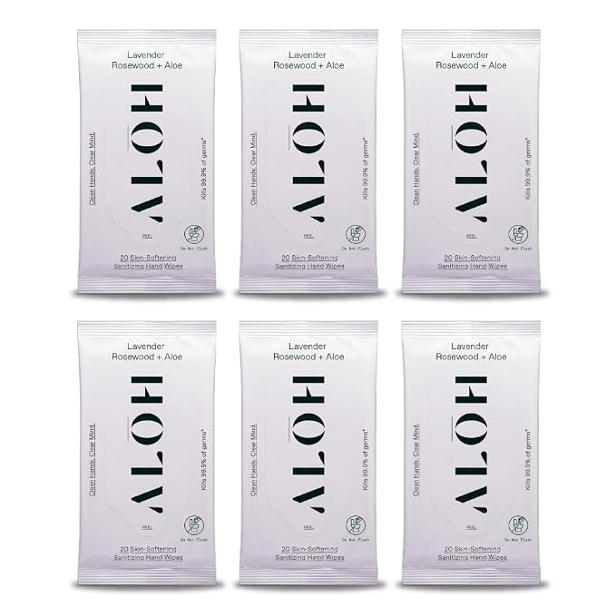 ALŌH Lavender Rosewood + Aloe Sanitizing Hand Wipes