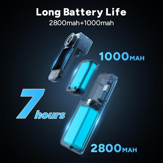 SJCAM C300 Pocket Action Camera 4K, 7Hour Power, 6-Axis Stabilization,